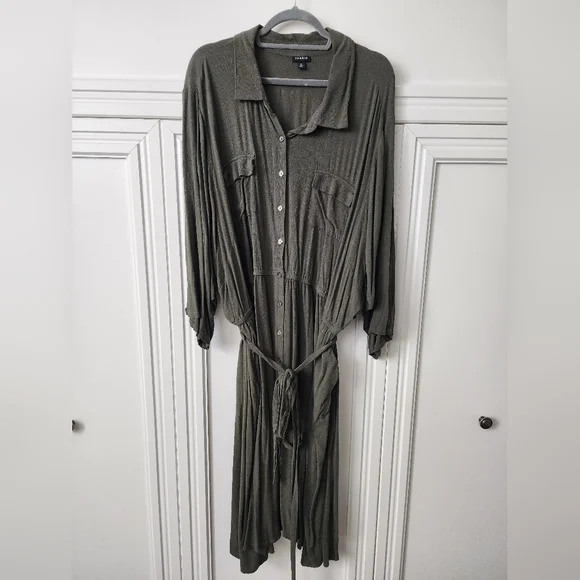 Midi Rayon Slub Belted Shirtdress - Picture 5 of 7